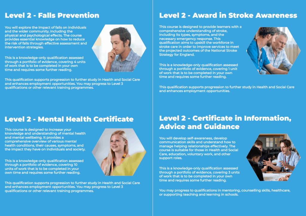 Community care and support services for dementia and mental health.